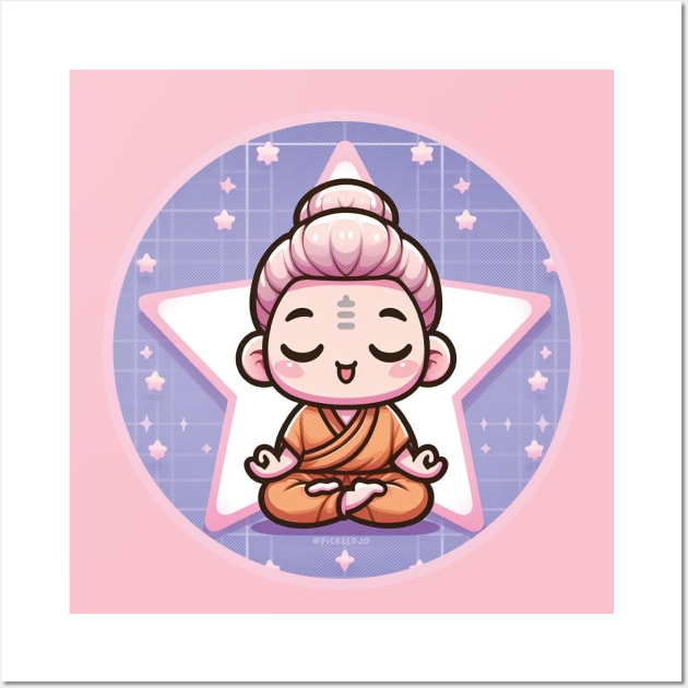 Chibi Budda God Meditating Wall Art by Pickledjo